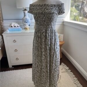 Hill House Home The Marguerite Sand Basketweave Vine Smocked Maxi